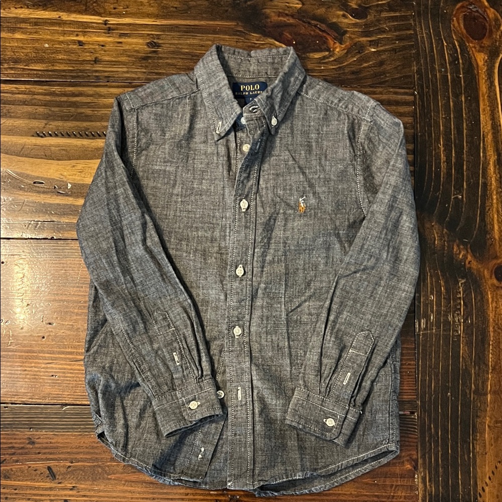 Polo by Ralph Lauren Men's Charcoal Button-Down Shirt
